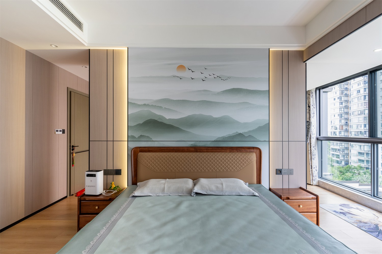 建發(fā)縵云210平新中式臥室裝修完工實(shí)景圖