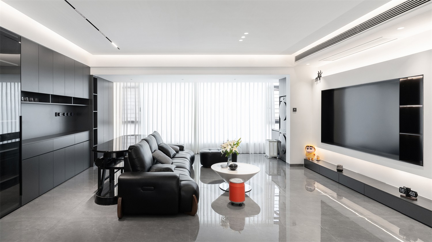 錦云湖光118平現(xiàn)代簡(jiǎn)約客廳裝修實(shí)景圖